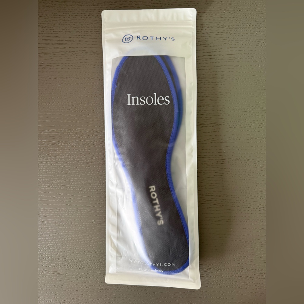 Rothys Replacement Insoles The Point US 10 Black Blue Trim NEW